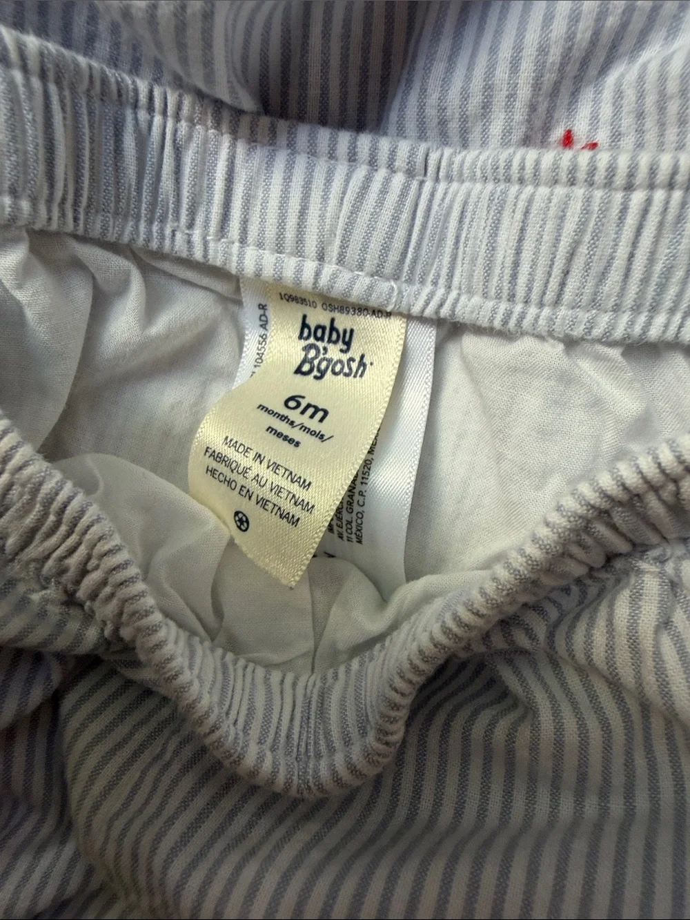 Oshkosh B’Gosh Blue Stripe Red Embroidered Baby Girls Top & Bloomers 6M